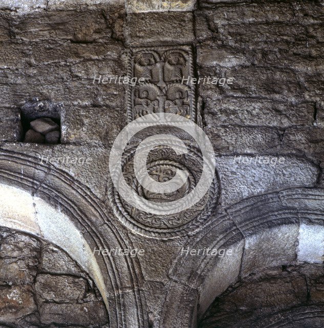 Decorative details inside the church of Santa Maria del Naranco.