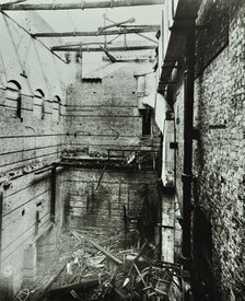 Burnt-out interior of the Drury Lane Theatre, Covent Garden, London, 1908. Artist: Unknown.