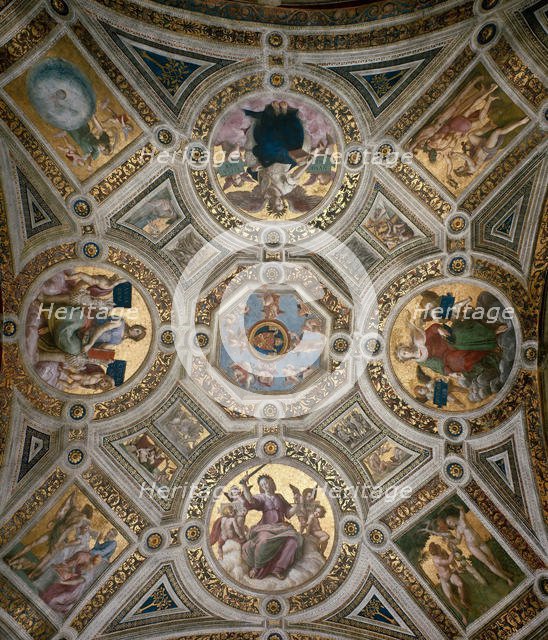 Ceiling in Stanza della Segnatura , ca 1510-1511. Creator: Raphael (Raffaello Sanzio da Urbino) (1483-1520).