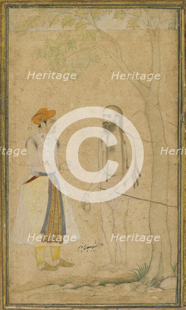 The Mughal Prince Parvez and a Holy Man, ca. 1610. Creator: Unknown.