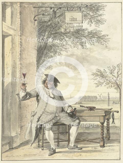 Resting traveller at De Mosse Knip Inn, 1706-1750. Creator: Cornelis Troost.