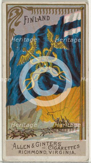 Finland, from Flags of All Nations, Series 2 (N10) for Allen & Ginter Cigarettes Brands, 1890. Creator: Allen & Ginter.
