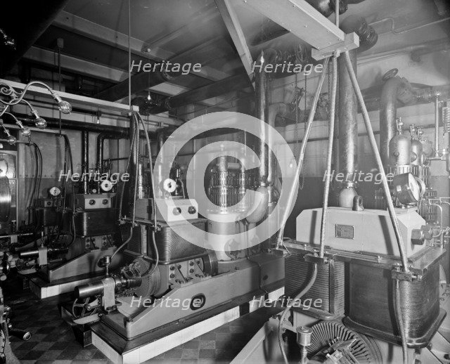 The engine room at Hotel Victoria, Northumberland Avenue, London, 1897. Artist: Bedford Lemere and Company