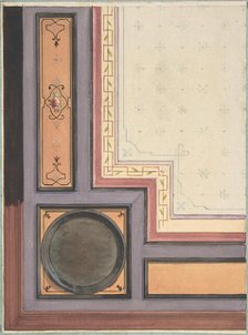 Pompeiian Design for Paneling, second half 19th century. Creators: Jules-Edmond-Charles Lachaise, Eugène-Pierre Gourdet.