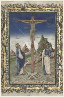 Single Leaf from a Missal: The Crucifixion, late 1400s. Creator: Unknown.
