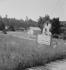 Entering main street from the north, Tenino, Thurston County, Western Washington, 1939. Creator: Dorothea Lange.