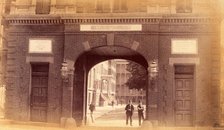 Bellevue Hospital, New York City: the entrance gateway. Creator: Unknown.