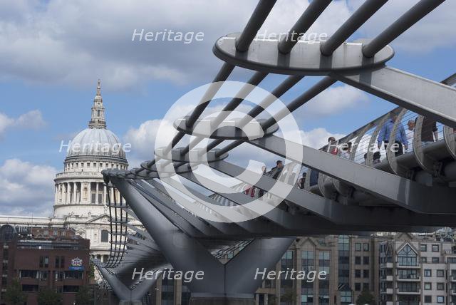 Millenium (Wobbly) Bridge, London, England, UK, 3/9/10. Creator: Ethel Davies.