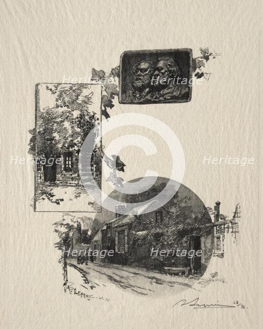 Entree de latelier Rousseau et la Maison de Millet, 1887. Creator: Auguste Louis Lepère (French, 1849-1918).