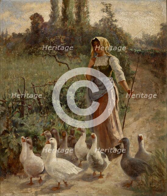 The Goose Girl, Picardy, France, before 1921. Creator: Margaret A. Rudisill.
