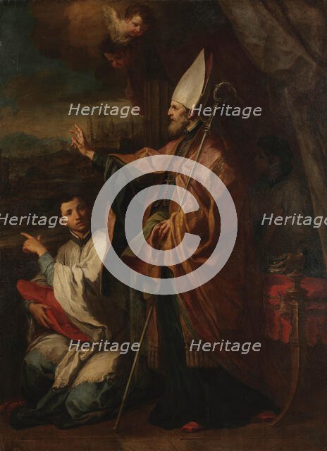 Saint Bernardo degli Uberti, Bishop of Parma, 1745-1750. Creator: Conca, Sebastiano (1680-1764).