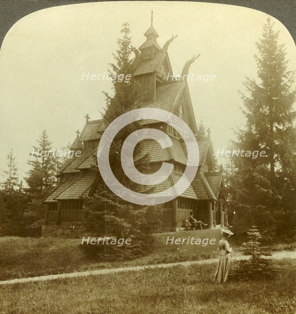 'The old Church of Gol, a quaint 12th cent. Building at Osoarshal, Norway', c1905. Creator: Unknown.