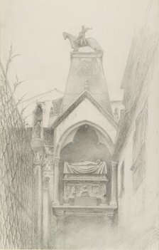 Study of the Tomb of Can Grande della Scala at Verona, May-August 1869. Artist: John Ruskin.