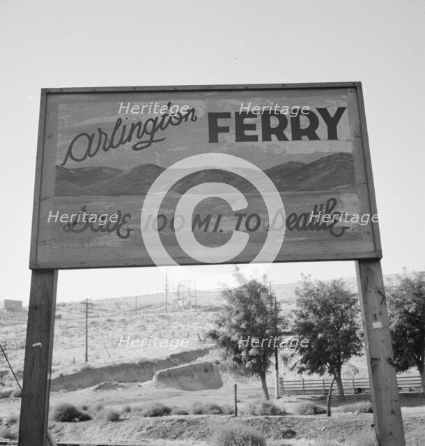 On transportation outskirts of small Oregon town on the Columbia River, Arlington, Oregon, 1939. Creator: Dorothea Lange.
