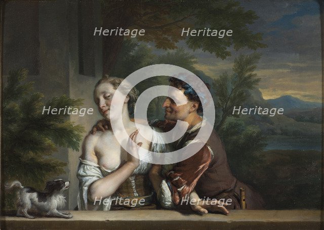 A Man Trying to embrace a Woman.