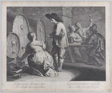A barmaid filling mugs..., 1760-70. Creator: Giovanni Volpato.