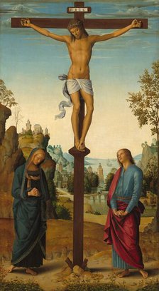 The Crucifixion with the Virgin, Saint John, Saint Jerome, and Saint Mary Magdalene..., c. 1482/1485 Creator: Perugino.