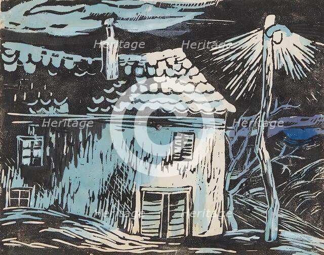 House by night, undated. (c1930s) Creator: Anny Dollschein.