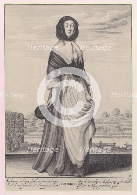 Autumn, from The Seasons, 1643-44., 1643-44. Creator: Wenceslaus Hollar.