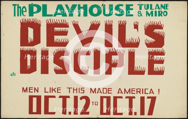 Devil's Disciple, New Orleans, 1937. Creator: Unknown.