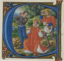 The Stoning of Saint Stephen in a Historiated Initial "A" or "C" from a Gradual, c. 1500. Creator: Unknown.