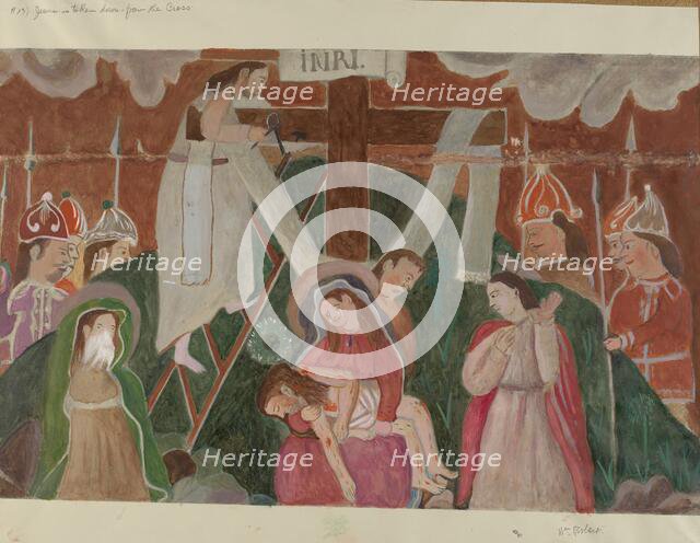 Station of the Cross No. 13: "Jesus is Taken Down from the Cross", c. 1936. Creator: William Herbert.
