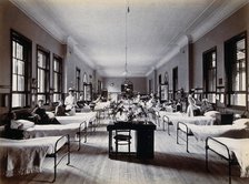 Johannesburg Hospital, South Africa: hospital ward with nurses and male patients, c1905. Creator: Unknown.