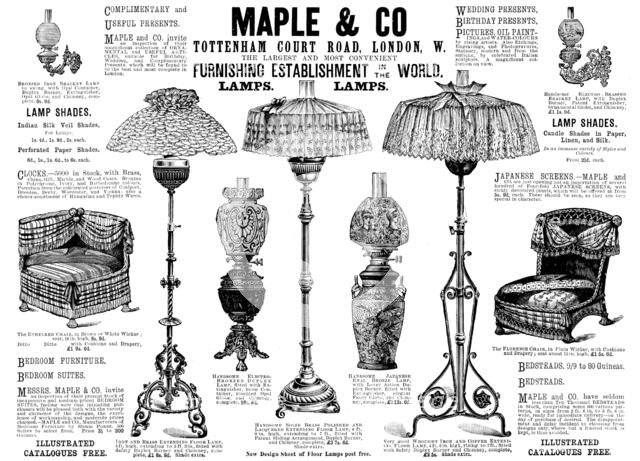 Advertisement for Maple & Co Furnishing Establishment, 1890. Creator: Unknown.