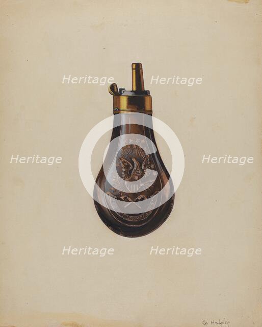 Powder Horn, c. 1937. Creator: Grace Halpin.