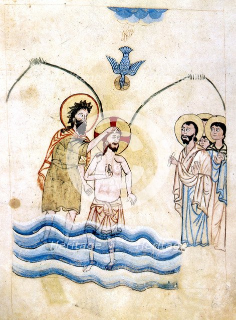 'The Baptism of Jesus by St John the Baptist', c1334. Artist: Vardan Lorets'i