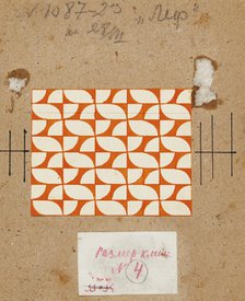 Textile Design in Orange and White, Early 1920s. Creator: Popova, Lyubov Sergeyevna (1889-1924).