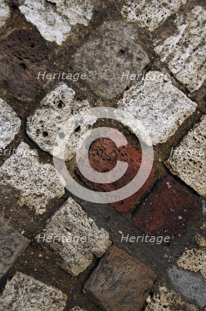 Wall detail, Pompeii, Italy, 2009.  Creator: LTL.