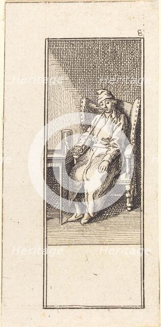 Young Man Seated, Smoking, 1784. Creator: Daniel Nikolaus Chodowiecki.