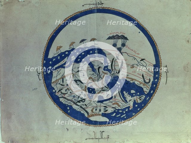  'General map of the known world', from the work 'Manuscript Pocock' (Recreation for people who w…
