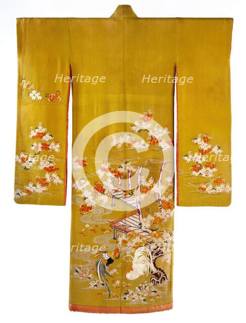 Young Woman's Garment, Kimono (Furisode), 19th century. Creator: Unknown.