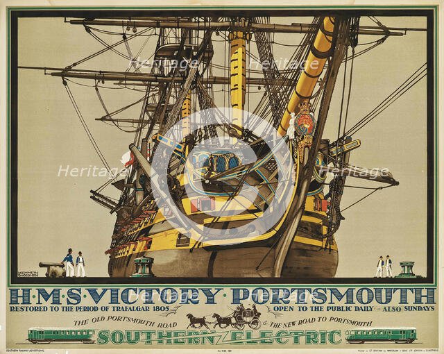 HMS Victory. Portsmouth, 1937. Creator: Shoesmith, Kenneth Denton (1890-1939).