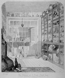 Interior view of Charles Roach Smith's museum in Liverpool Street, City of London, 1850. Artist: John Brown