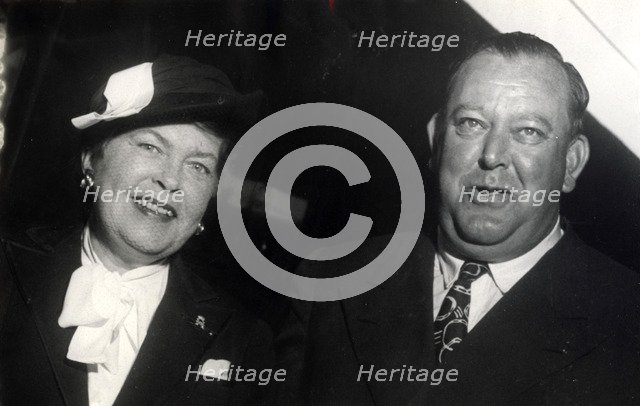 Trygve Lie, General Secretary of UN, and his wife, Stockholm, Sweden, 10 August 1949. Artist: Unknown