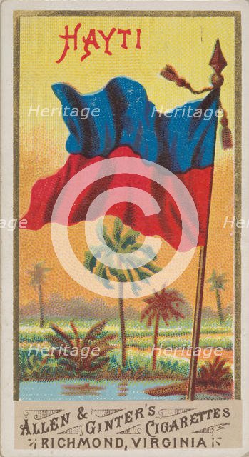 Haiti, from Flags of All Nations, Series 1 (N9) for Allen & Ginter Cigarettes Brands, 1887. Creator: Allen & Ginter.