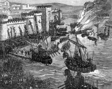 The Viking attack on Paris, 885 (1882-1884). Artist: Unknown