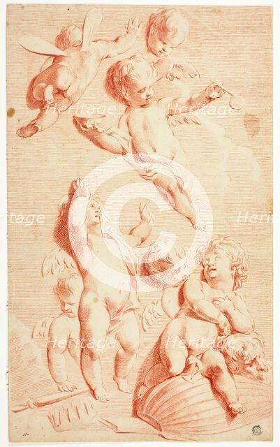 Seven Putti at Play with Symbols of Vanity, n.d. Creator: Unknown.