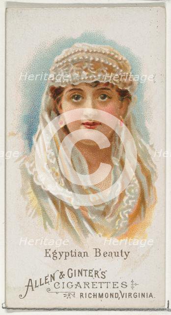 Egyptian Beauty, from World's Beauties, Series 1 (N26) for Allen & Ginter Cigarettes, 1888., 1888. Creator: Allen & Ginter.