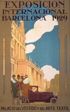 Brochure advertising the International Exhibition in Barcelona, 1929, Palace of Garments and Text…