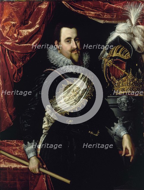 Portrait of King Christian IV of Denmark (1577-1648), c. 1615. Artist: Isaacsz, Pieter (1569-1625)