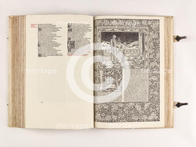 The Kelmscott Chaucer - The Works of Geoffrey Chaucer Now Newly Imprinted, 1896. Creator: Sir Edward Coley Burne-Jones.