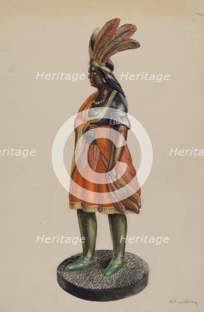 Wooden Indian, c. 1937. Creator: William Kerby.