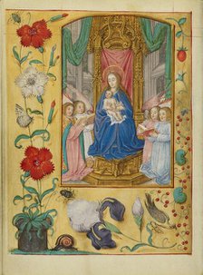 The Virgin and Child Enthroned; Book of Hours, about 1500. Creator: Workshop of Gerard Horenbout.