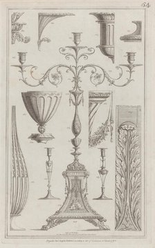 Candelabra, Vessels and Ornament, nos. 358-369 ("Designs for Various Ornaments,"..., March 20, 1792. Creator: Michelangelo Pergolesi.