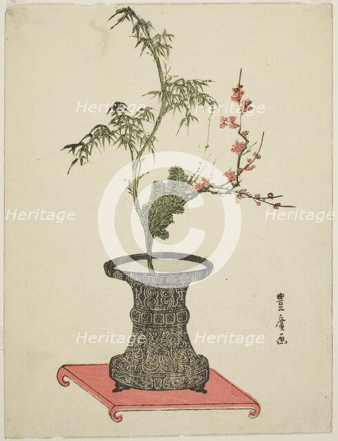 "Three friends" ikebana, late 18th-early 19th century. Creator: Utagawa Toyohiro.