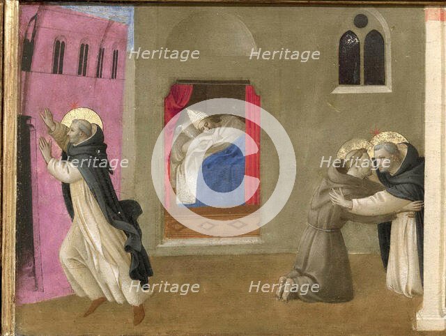 The Dream of Pope Innocent III. Cortona Polyptych (detail of the predella), ca 1437. Creator: Angelico, Fra Giovanni, da Fiesole (ca. 1400-1455).